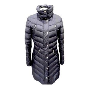 Michael Michael Kors Black Chevron Down Puffer Coat Size Medium